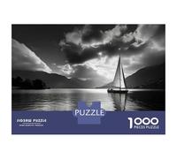 Hard Jigsaw Puzzle for Adults 1000 Pieces Sailboat on Lake with Clouds Adult Jigsaw Puzzle Relax Games Enhance Memory Educational Challenge 70x50cm/1000pcs