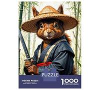Hard Jigsaw Puzzle for Adults 1000 Pieces Samurai Squirrel Armor Set Teenager Puzzles Fun Games Presents for Women Challenging To Complete 38x26cm/1000pcs
