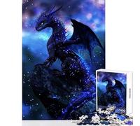 Hard Jigsaw Puzzle for Adults 1000 Pieces Sapphire Stardust Dragon Educational Toy Great Gift for Games Educational Games Artists' Collection, Fine Arts Size 38x52cm
