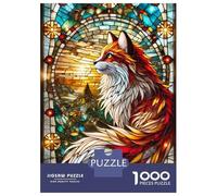 Hard Jigsaw Puzzle for Adults 1000 Pieces Scarlet Forest Cat Jigsaw for Adults Relax Games Difficult Challenge Birthday Present, Gifts, 38x26cm/1000pcs