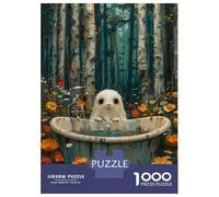 Hard Jigsaw Puzzle for Adults 1000 Pieces Scary Bohoo Ghost Bathtube Puzzles for Adults Brain Teaser Game Analysis And Logic Gifts for Friends And Family 38x26cm/1000pcs