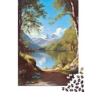 Hard Jigsaw Puzzle for Adults 1000 Pieces Scenic Mountain Lake Pathway Adult Jigsaw Puzzle Hands-on Game For Family Fun Challenging To Complete 38x26cm/1000pcs
