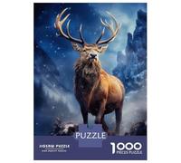 Hard Jigsaw Puzzle for Adults 1000 Pieces Scottish Deer Stag Adult Puzzles Hands-on Game Home Decoration Educational Challenge 52x38cm/1000pcs
