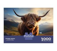 Hard Jigsaw Puzzle for Adults 1000 Pieces Scottish Highland Cow Puzzles for Adults Brain Teaser Game Analysis And Logic Gifts for Friends And Family 52x38cm/1000pcs