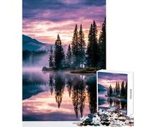 Hard Jigsaw Puzzle for Adults 1000 Pieces Serene Lake Reflection at Dusk Educational Toy Great Gift for Games Educational Games Artists' Collection, Fine Arts Size 50x75cm