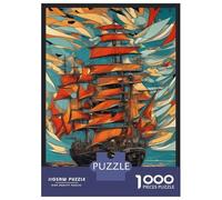Hard Jigsaw Puzzle for Adults 1000 Pieces Ship Battle Puzzles for Adults DIY Toys Improve Memory Birthday Present, Gifts, 38x26cm/1000pcs