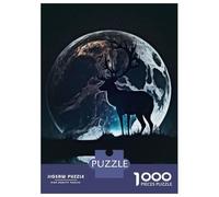 Hard Jigsaw Puzzle for Adults 1000 Pieces Silhouette of A Deer Jigsaw Anti-Stress Toys Analysis And Logic Birthday Present, Gifts, 70x50cm/1000pcs