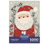 Hard Jigsaw Puzzle for Adults 1000 Pieces Smiling Santa Claus Illustration Puzzles for Adults DIY Toys Improve Memory Birthday Present, Gifts, 52x38cm/1000pcs