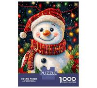 Hard Jigsaw Puzzle for Adults 1000 Pieces Smiling Snowman Christmas Jigsaw Anti-Stress Toys Analysis And Logic Birthday Present, Gifts, 70x50cm/1000pcs
