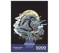 Hard Jigsaw Puzzle for Adults 1000 Pieces Spooky Horor Wolf Puzzle for Adults Hands-on Game Difficult Hard Birthday Present, Gifts, 70x50cm/1000pcs