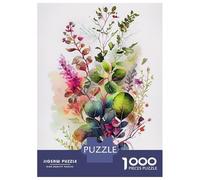 Hard Jigsaw Puzzle for Adults 1000 Pieces Spring Flowers Watercolor Jigsaw for Adults Relax Games Difficult Challenge Birthday Present, Gifts, 70x50cm/1000pcs