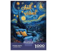 Hard Jigsaw Puzzle for Adults 1000 Pieces Starry Night Chill Vibes Jigsaw Anti-Stress Toys But Fun And Humorous Educational Challenge 52x38cm/1000pcs
