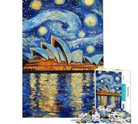 Hard Jigsaw Puzzle for Adults 1000 Pieces Starry Night Opera House Jigsaw Puzzles 1000 Relax Games Great Gifts And Toys Tough Challenge (Size 38x52cm)