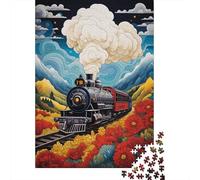 Hard Jigsaw Puzzle for Adults 1000 Pieces Steam Train Adventure-2 Puzzles for Adults Toy Wall Decor Stress Reliever Birthday Present, Gifts, 52x38cm/1000pcs