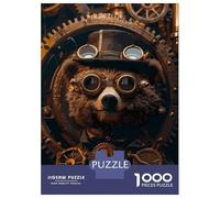 Hard Jigsaw Puzzle for Adults 1000 Pieces Steampunk Animal Bear Jigsaw Puzzle Anti-Stress Toys Precision Cutting Great Gift for Gaming 38x26cm/1000pcs