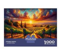 Hard Jigsaw Puzzle for Adults 1000 Pieces Sunset Vineyard Landscape Jigsaw Puzzle Toy Wall Decor Analysis And Logic Gifts for Friends And Family 38x26cm/1000pcs