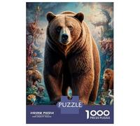 Hard Jigsaw Puzzle for Adults 1000 Pieces Surreal Grizzly Bear Jigsaw Brain Teaser Game Analysis And Logic Great Gift for Gaming 38x26cm/1000pcs