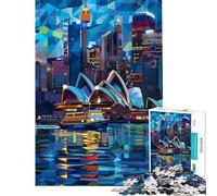 Hard Jigsaw Puzzle for Adults 1000 Pieces Sydney Skyline Night Help The Brain Exercise For Family Fun Educational Toy for Ages 14 And over (50X75cm)