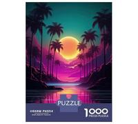 Hard Jigsaw Puzzle for Adults 1000 Pieces Synthwave Abstract Vibes Jigsaw Anti-Stress Toys Analysis And Logic Birthday Present, Gifts, 52x38cm/1000pcs