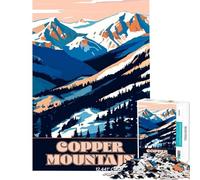 Hard Jigsaw Puzzle for Adults 1000 Pieces The Athlete's Mountain Copper Mountain Fun Activities at Home Family Activities Fun Games Suitable for Ages 14 And Up (38X26cm)