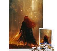 Hard Jigsaw Puzzle for Adults 1000 Pieces The Fiery Swordswoman Educational Toy Great Gift for Games Educational Games Artists' Collection, Fine Arts Size 38x26cm