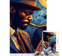 Hard Jigsaw Puzzle for Adults 1000 Pieces The Magic of Jazz Educational Games Difficult Hard Toy Wall Decor Artists' Collection, Fine Arts (38x26cm)