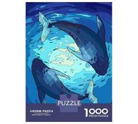 Hard Jigsaw Puzzle for Adults 1000 Pieces The Two Whales Art Teenager Puzzles Hands-on Game Staycation Kill Time Great Gift for Gaming 70x50cm/1000pcs
