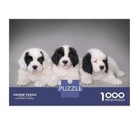 Hard Jigsaw Puzzle for Adults 1000 Pieces Three Landseer Puppies Jigsaw Anti-Stress Toys Analysis And Logic Birthday Present, Gifts, 52x38cm/1000pcs