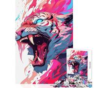 Hard Jigsaw Puzzle for Adults 1000 Pieces Tiger Beast Unleashed Relax Games Learning Educational Anti-Stress Toys Fun at Home Activities, (38x52cm)