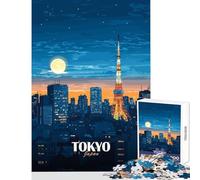 Hard Jigsaw Puzzle for Adults 1000 Pieces Tokyo Japan Cityscape at Night Adult Jigsaw Puzzles Difficult Hard Educational Challenge Stress Reduction Gifts (38x26cm)