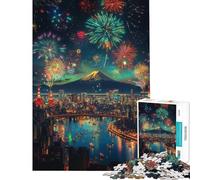 Hard Jigsaw Puzzle for Adults 1000 Pieces Tokyo Night Fireworks Family Game Challenging Game Toys Great Gifts for Games Family Activities (size 38x26cm)