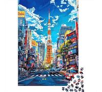 Hard Jigsaw Puzzle for Adults 1000 Pieces Tokyo Tower Cityscape Adult Jigsaw Puzzle Hands-on Game For Family Fun Challenging To Complete 70x50cm/1000pcs