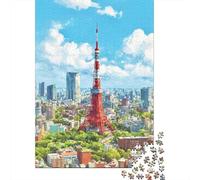Hard Jigsaw Puzzle for Adults 1000 Pieces Tokyo Tower View-1 Jigsaw Puzzle Anti-Stress Toys Precision Cutting Great Gift for Gaming 52x38cm/1000pcs