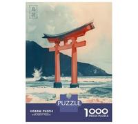 Hard Jigsaw Puzzle for Adults 1000 Pieces Torii Gate Sea Japan Jigsaw Anti-Stress Toys Analysis And Logic Birthday Present, Gifts, 70x50cm/1000pcs