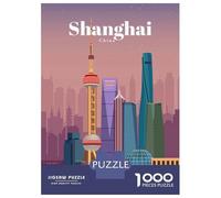 Hard Jigsaw Puzzle for Adults 1000 Pieces Travel to Shanghai Adult Puzzles Hands-on Game Home Decoration Educational Challenge 38x26cm/1000pcs
