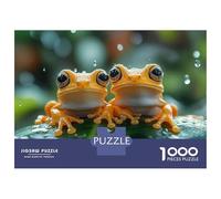 Hard Jigsaw Puzzle for Adults 1000 Pieces Two Orange Frogs in The Rain Jigsaw Anti-Stress Toys Analysis And Logic Birthday Present, Gifts, 52x38cm/1000pcs