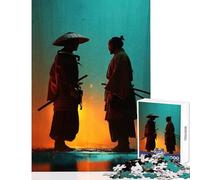 Hard Jigsaw Puzzle for Adults 1000 Pieces Two Samurai Warriors Face Off Toy Wall Decor Art Work Gift Practical Game Artists' Collection, Fine Arts Size 38x52cm