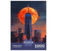 Hard Jigsaw Puzzle for Adults 1000 Pieces Urban Moonlit Majesty -1 Jigsaw Brain Teaser Game Analysis And Logic Great Gift for Gaming 38x26cm/1000pcs