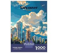 Hard Jigsaw Puzzle for Adults 1000 Pieces Vancouver Skyline Adult Puzzles Relax Games Enhance Memory Great Gift for Gaming 38x26cm/1000pcs