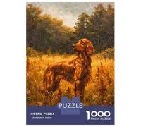 Hard Jigsaw Puzzle for Adults 1000 Pieces Vintage Irish Setter Dog Puzzles for Adults Brain Teaser Game Analysis And Logic Gifts for Friends And Family 38x26cm/1000pcs