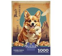 Hard Jigsaw Puzzle for Adults 1000 Pieces Vintage Japanese Corgi Jigsaw Anti-Stress Toys Analysis And Logic Birthday Present, Gifts, 70x50cm/1000pcs