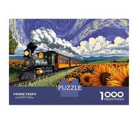 Hard Jigsaw Puzzle for Adults 1000 Pieces Vintage Steam Train Ride Adult Jigsaw Relaxing Games Difficult Hard Educational Challenge 38x26cm/1000pcs