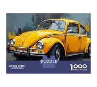 Hard Jigsaw Puzzle for Adults 1000 Pieces Vintage Yellow Beetle Car Adult Jigsaw Relaxing Games Difficult Hard Educational Challenge 38x26cm/1000pcs