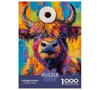 Hard Jigsaw Puzzle for Adults 1000 Pieces Vivid Bull Art Jigsaw Brain Teaser Game Analysis And Logic Great Gift for Gaming 52x38cm/1000pcs
