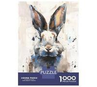Hard Jigsaw Puzzle for Adults 1000 Pieces Watercolor Rabbit Bunny Puzzles for Adults Brain Teaser Game Analysis And Logic Gifts for Friends And Family 52x38cm/1000pcs