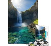 Hard Jigsaw Puzzle for Adults 1000 Pieces Waterfall in Iceland Fun Activities at Home Difficult Challenge Toy Wall Decor for Age 14+ Game (38x26cm)