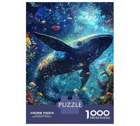 Hard Jigsaw Puzzle for Adults 1000 Pieces Whale in A Starry Sea Adult Puzzles Hands-on Game Home Decoration Educational Challenge 70x50cm/1000pcs