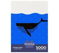 Hard Jigsaw Puzzle for Adults 1000 Pieces Whale Silhouette Adult Puzzles Hands-on Game Home Decoration Educational Challenge 38x26cm/1000pcs