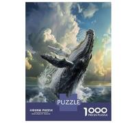 Hard Jigsaw Puzzle for Adults 1000 Pieces Whales Leap Puzzles for Adults Family Games Pattern Assembly Challenging To Complete 52x38cm/1000pcs