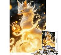 Hard Jigsaw Puzzle for Adults 1000 Pieces White Fox Spirit Jigsaw Puzzles for Adults Improve Memory Educational Challenge Unique Challenge Game (38x52cm)